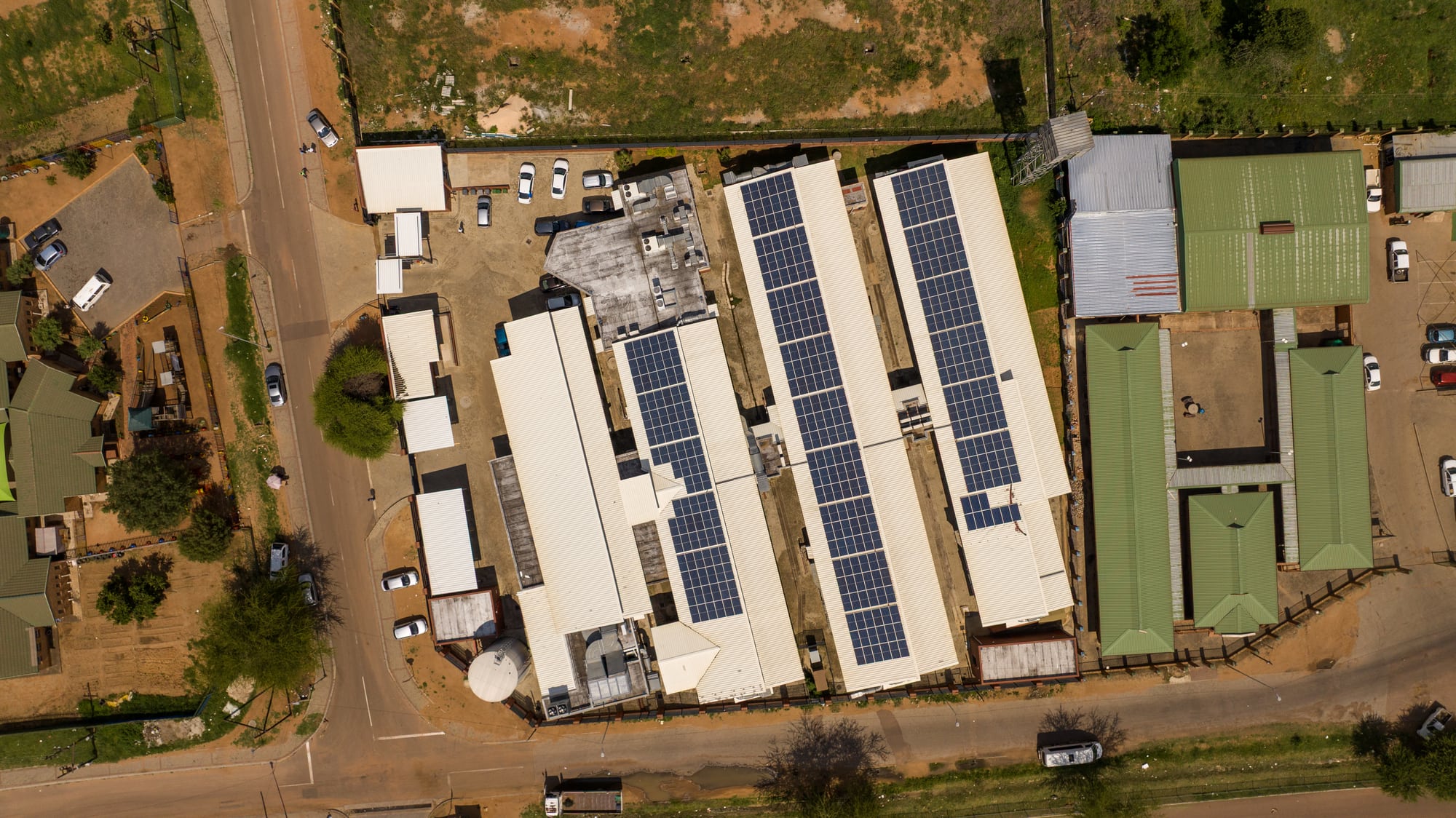 Aerial view of the community health clinic complex