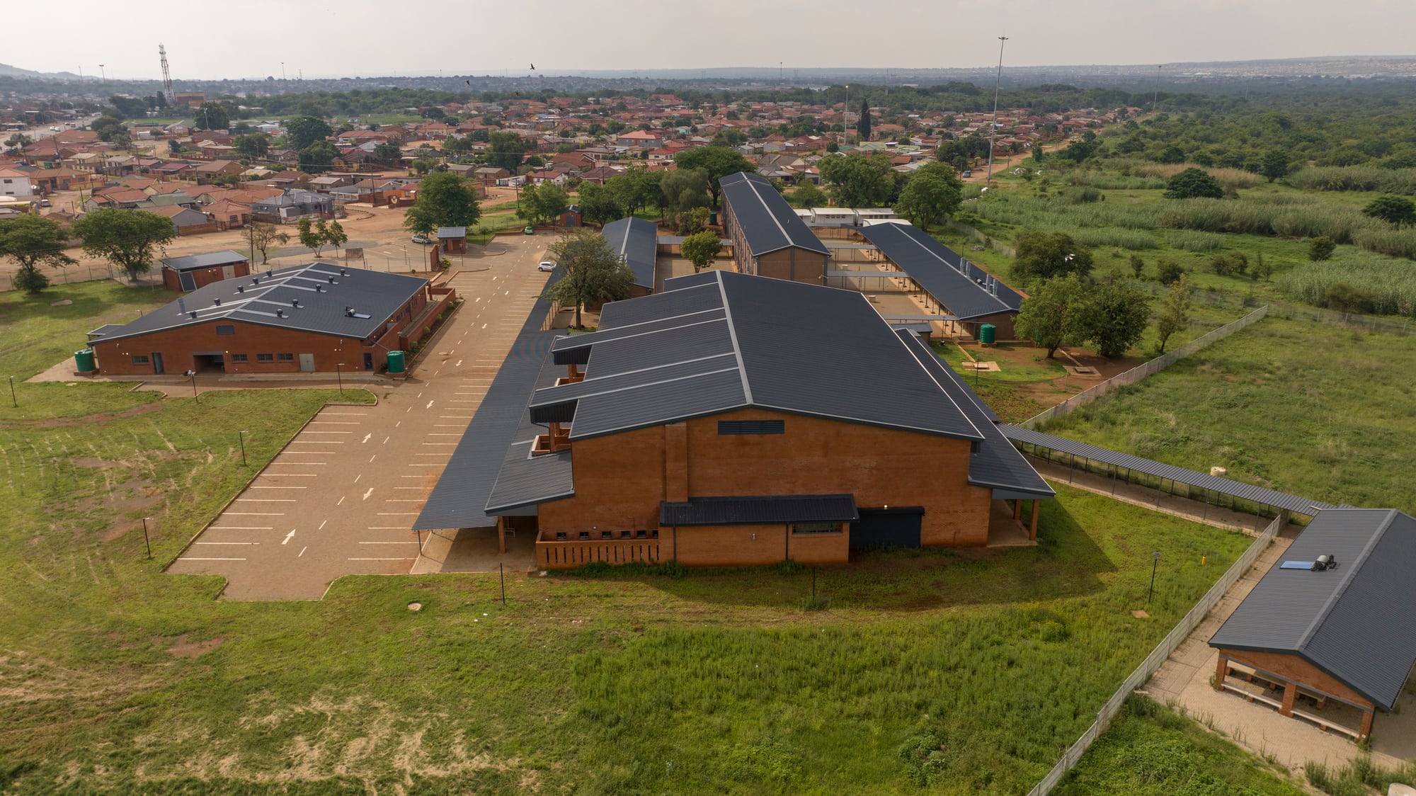 View of the upgraded secondary school campus and classroom blocks