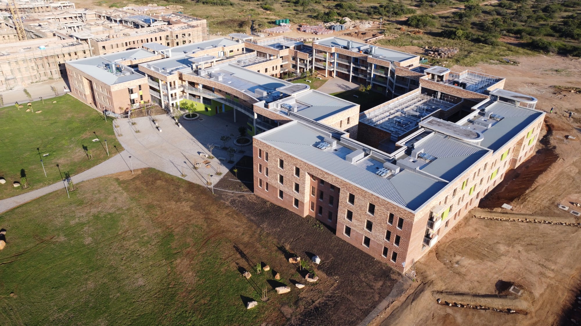 Landscaped courtyard within one of the six residential villages